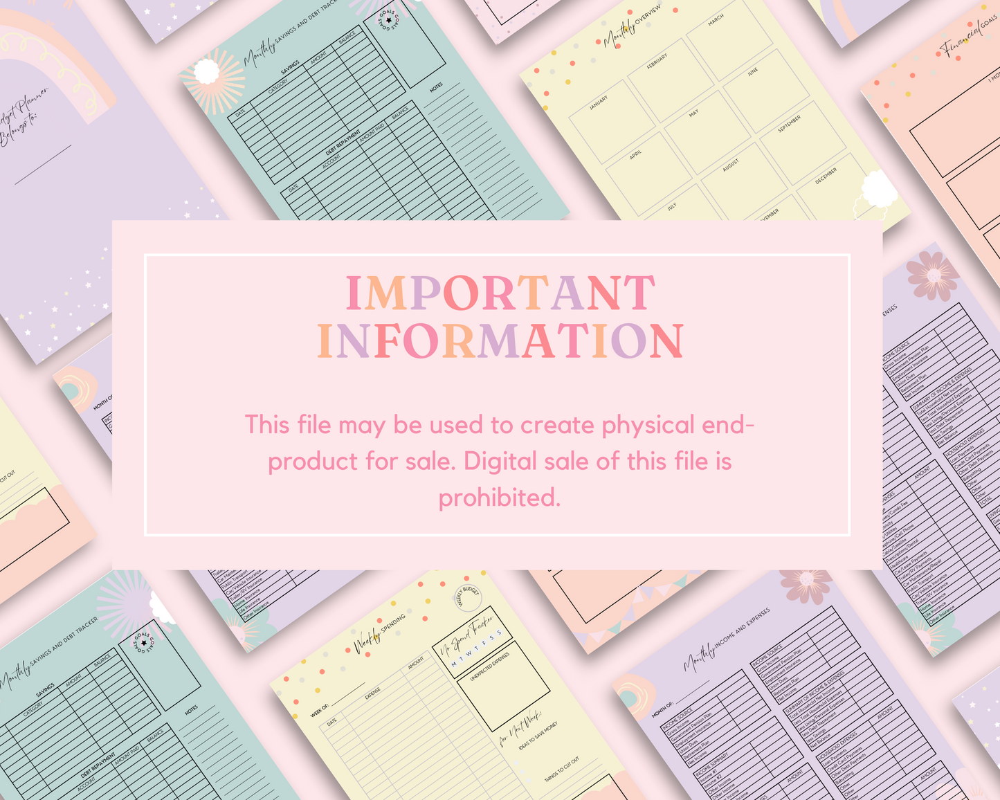 Monthly & Weekly Budget Planner Printable - Canva Editable β Commercial Use β 100-Page PDF File β A4 Size β Cute Pastel Colors β Instant Download