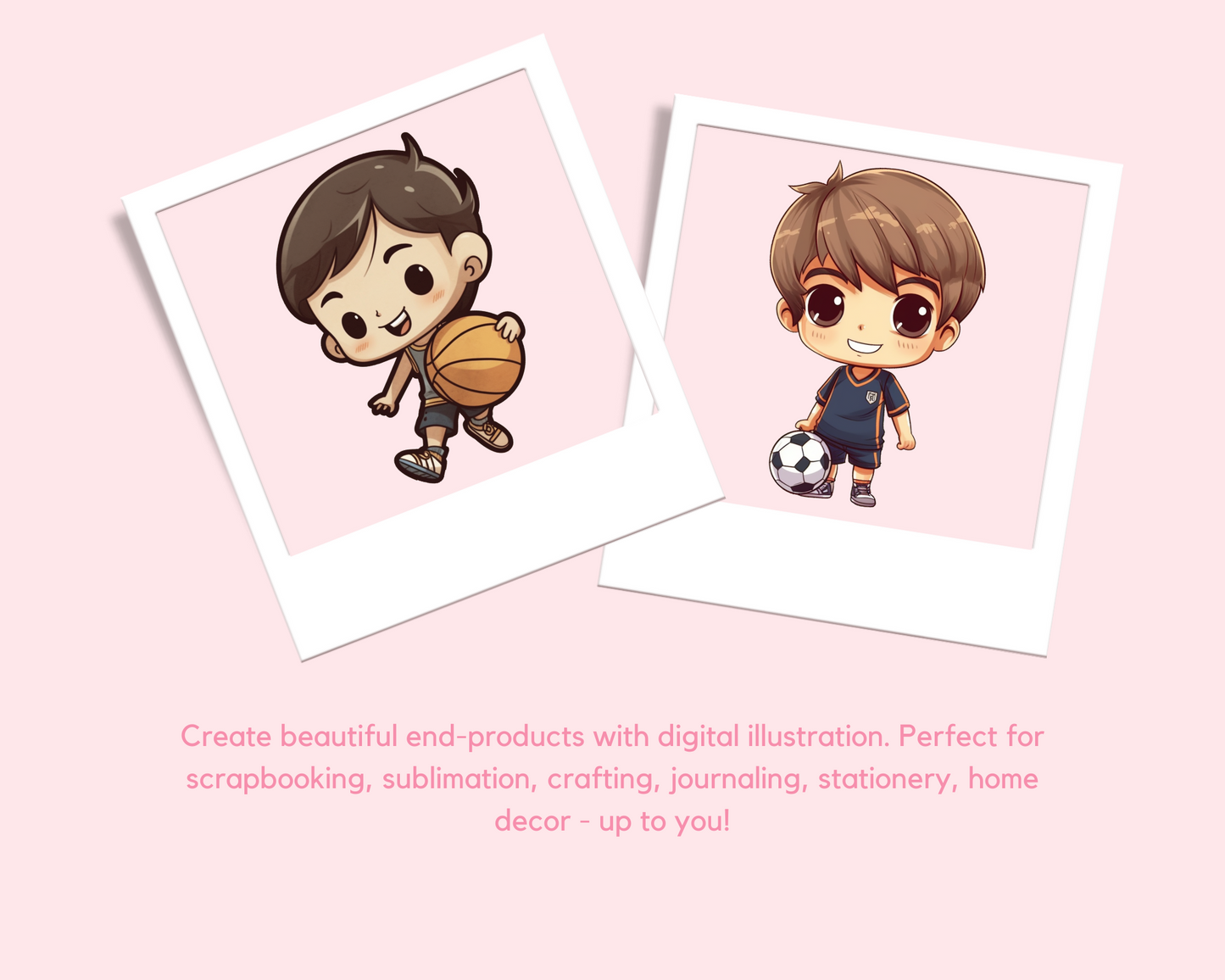 Adorable Playful Chibi Boy Stickers Clipart –Printable – Instant Download – High-Quality PNG - Transparent Background - Commercial Use