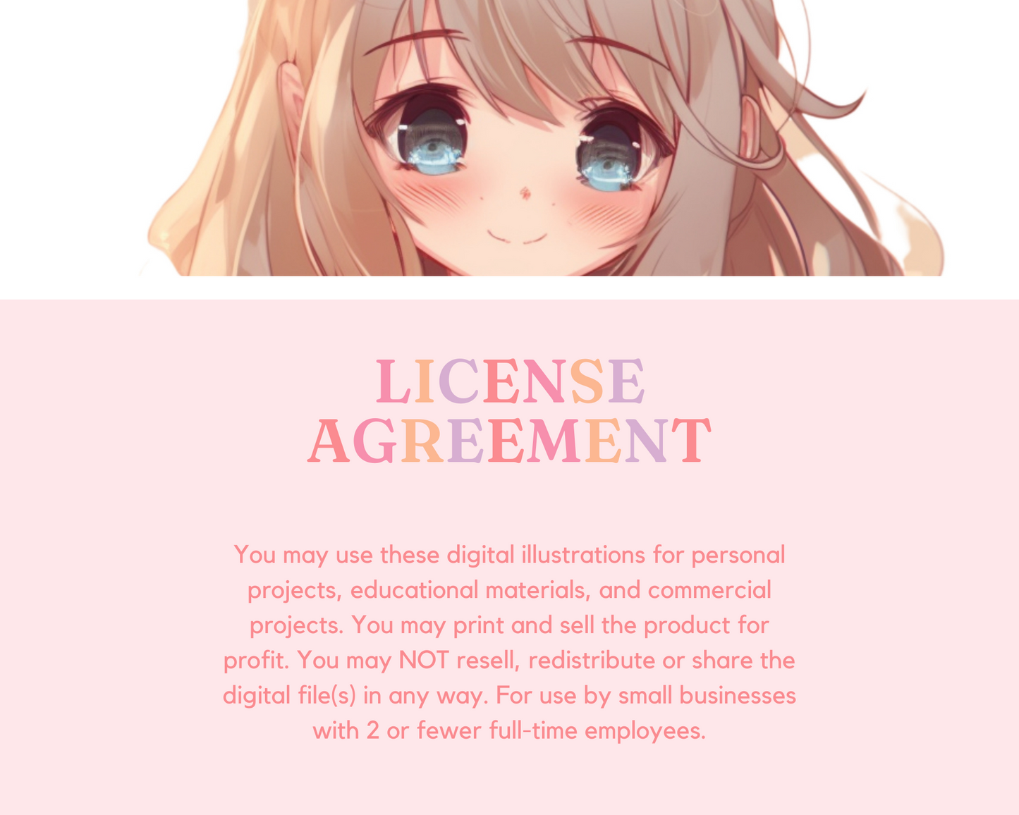 Cute Girls, Chibi Digital Illustration for Commercial Use Set 1