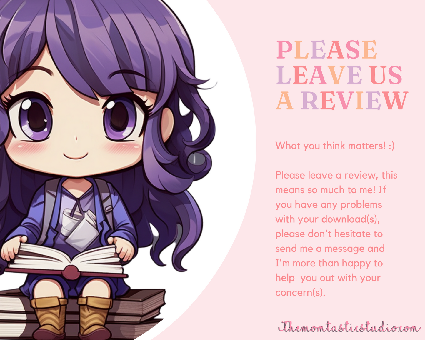 Pretty in Purple Chibi Girls Stickers Clipart – Printable – Instant Download – High-Quality PNG - Transparent Background - Commercial Use