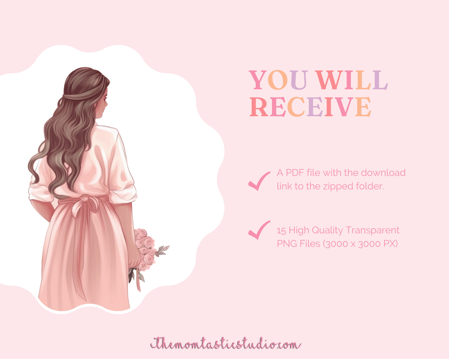 Minimalist Woman Illustration – Printable – Instant Download – High-Quality PNG - Transparent Background - Commercial Use