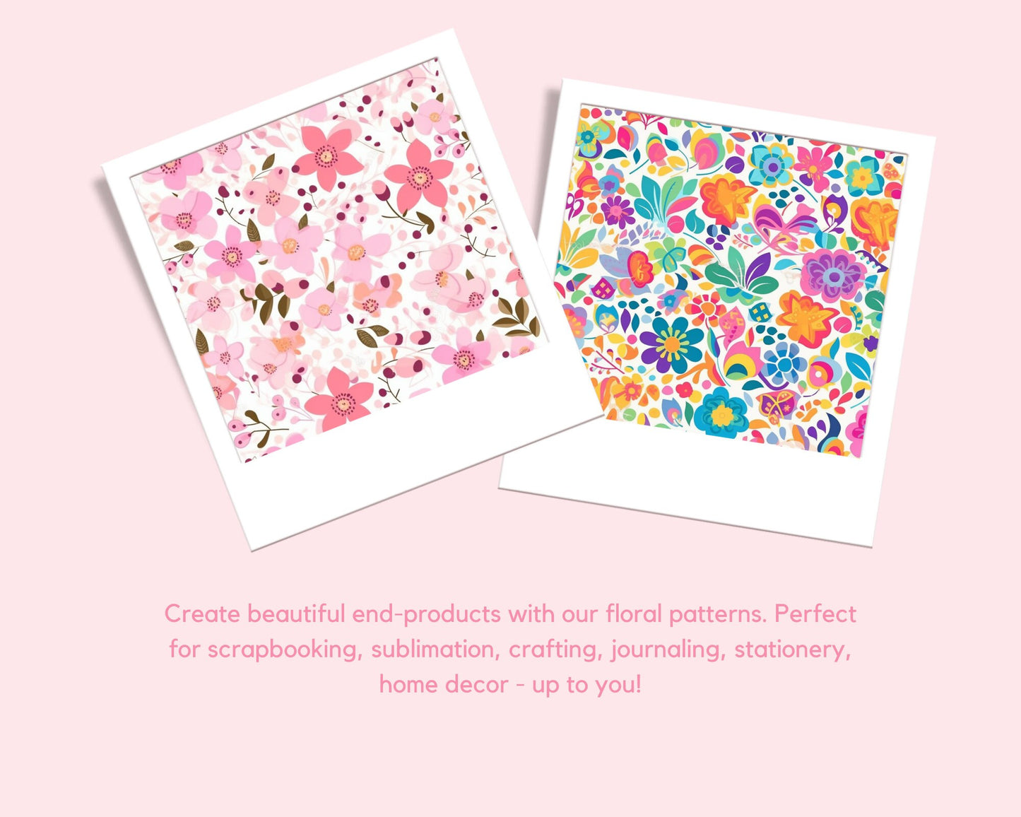 Happy Colors Flowers Seamless Pattern, Watercolor Floral Pattern for Commercial Use