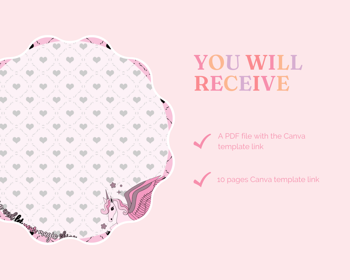 Unicorn Themed Notepads - Canva Editable Template (3x5 x 3.5in) - Commercial Use