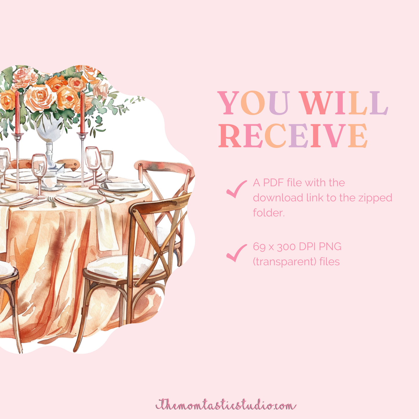 Beautiful Wedding– Clipart Set 1 - High-Quality PNG - Transparent Background - Commercial Use