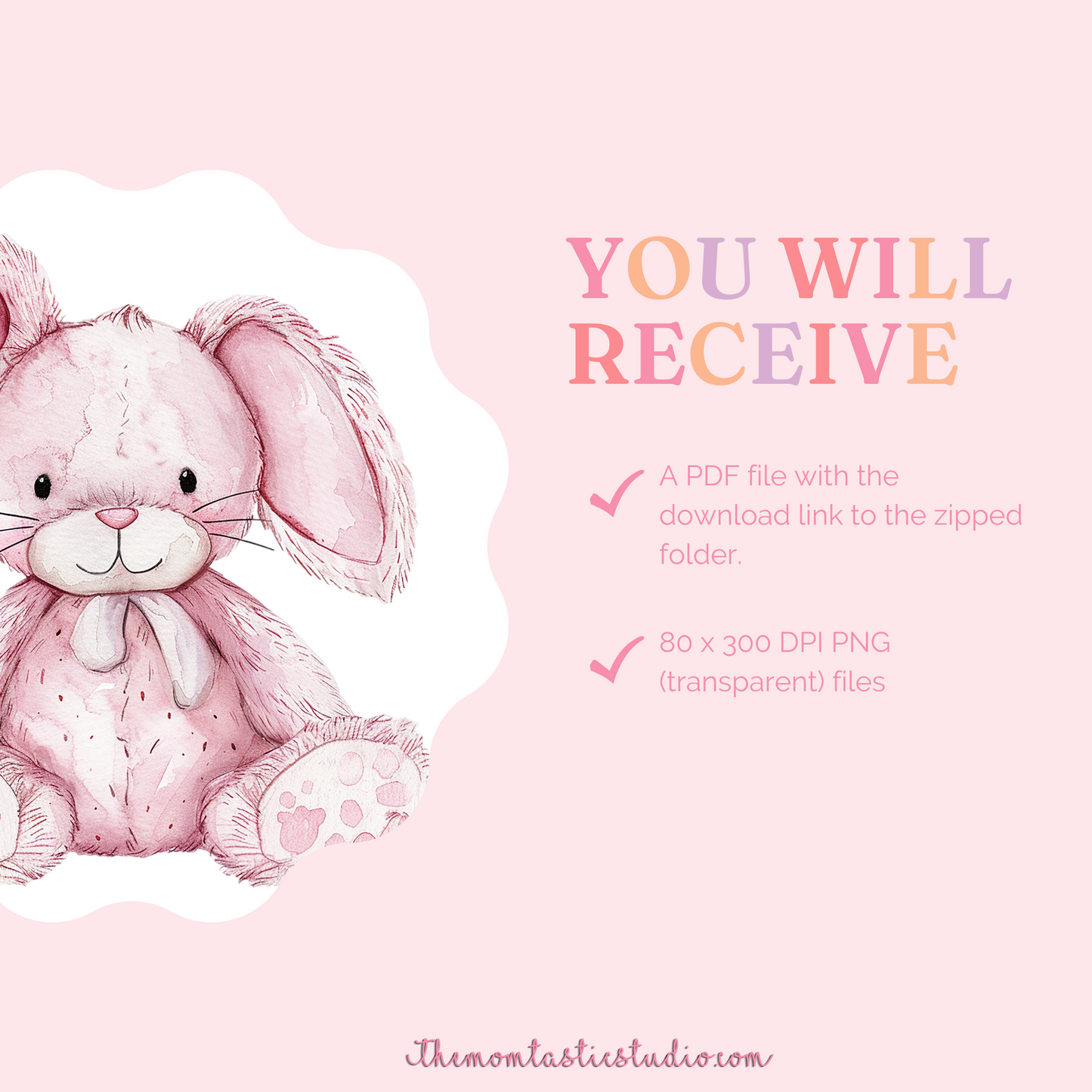 Pink Blush Love – Clipart Set - High-Quality PNG - Transparent Background - Commercial Use