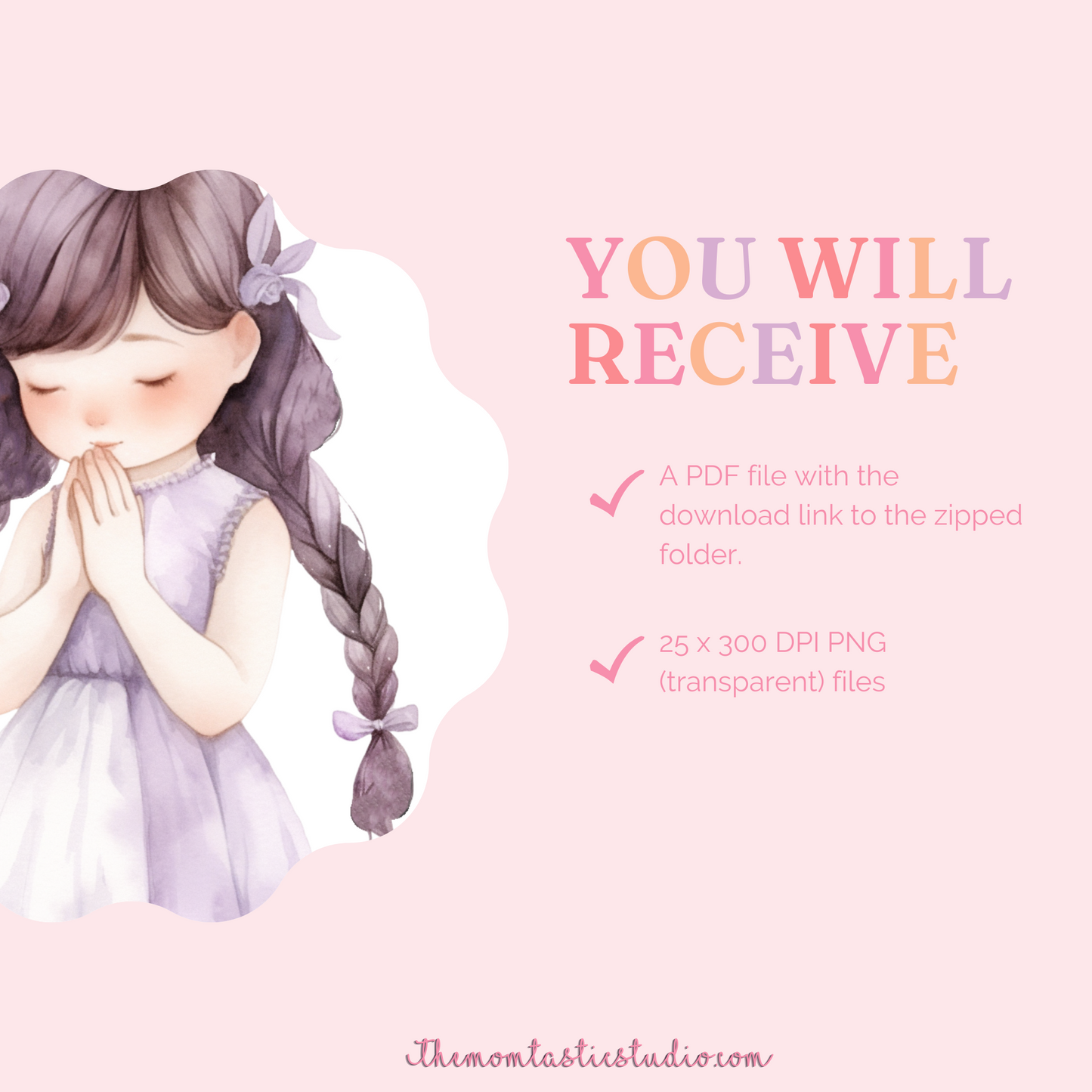 Pray Without Ceasing – Clipart Set - High-Quality PNG - Transparent Background - Commercial Use