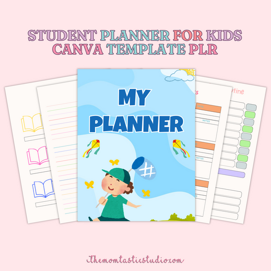 Student Planner for Kids Editable Canva Template – Instant Download – PLR (Rights to Resell)