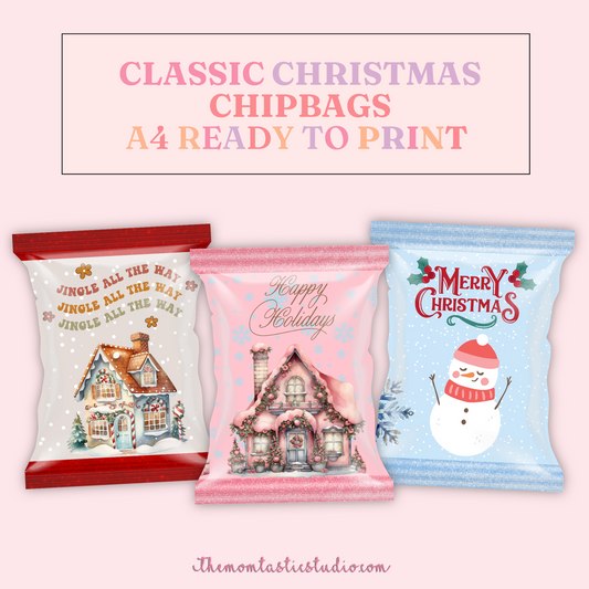 Classic Christmas Day Chip Bag Template – A4 Size – PDF - Canva Template
