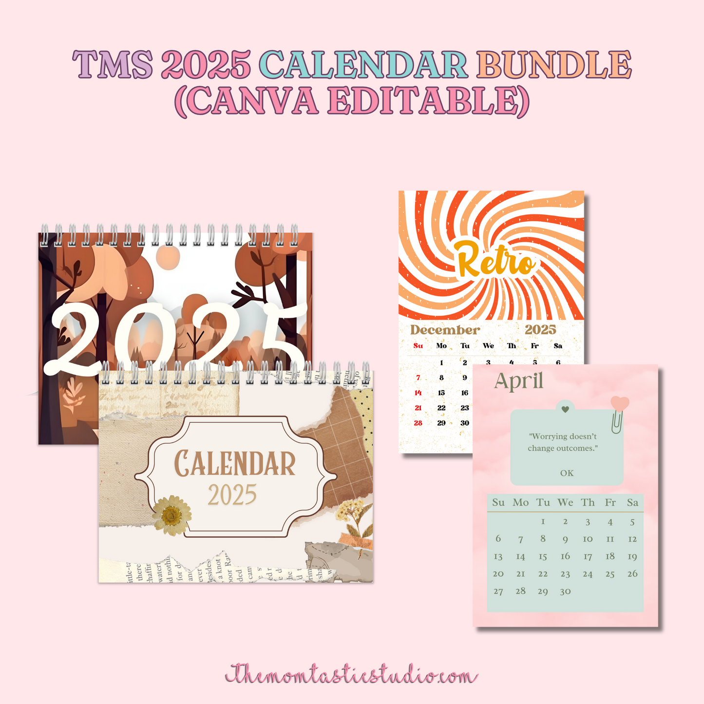 2025 Calendar Bundle | Canva Editable | Commercial Use