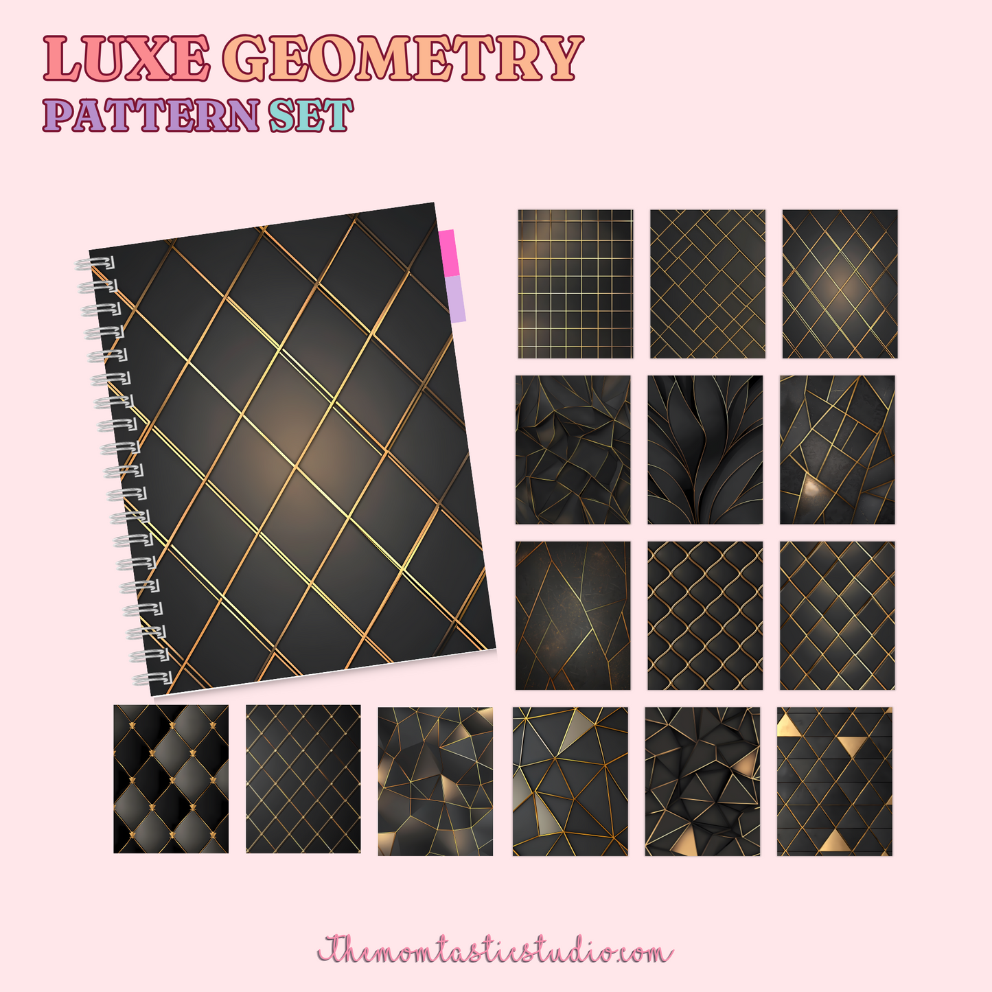 Luxe Geometry Pattern Set - 300 DPI – Instant Download – Commercial Use