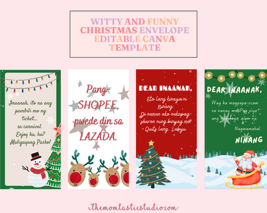 Witty and Funny Christmas Money Envelope Template – A4 Size - Canva Template