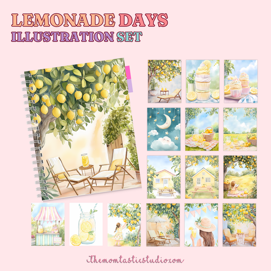 Lemonade Days Illustration Set - 300 DPI – Instant Download – Commercial Use