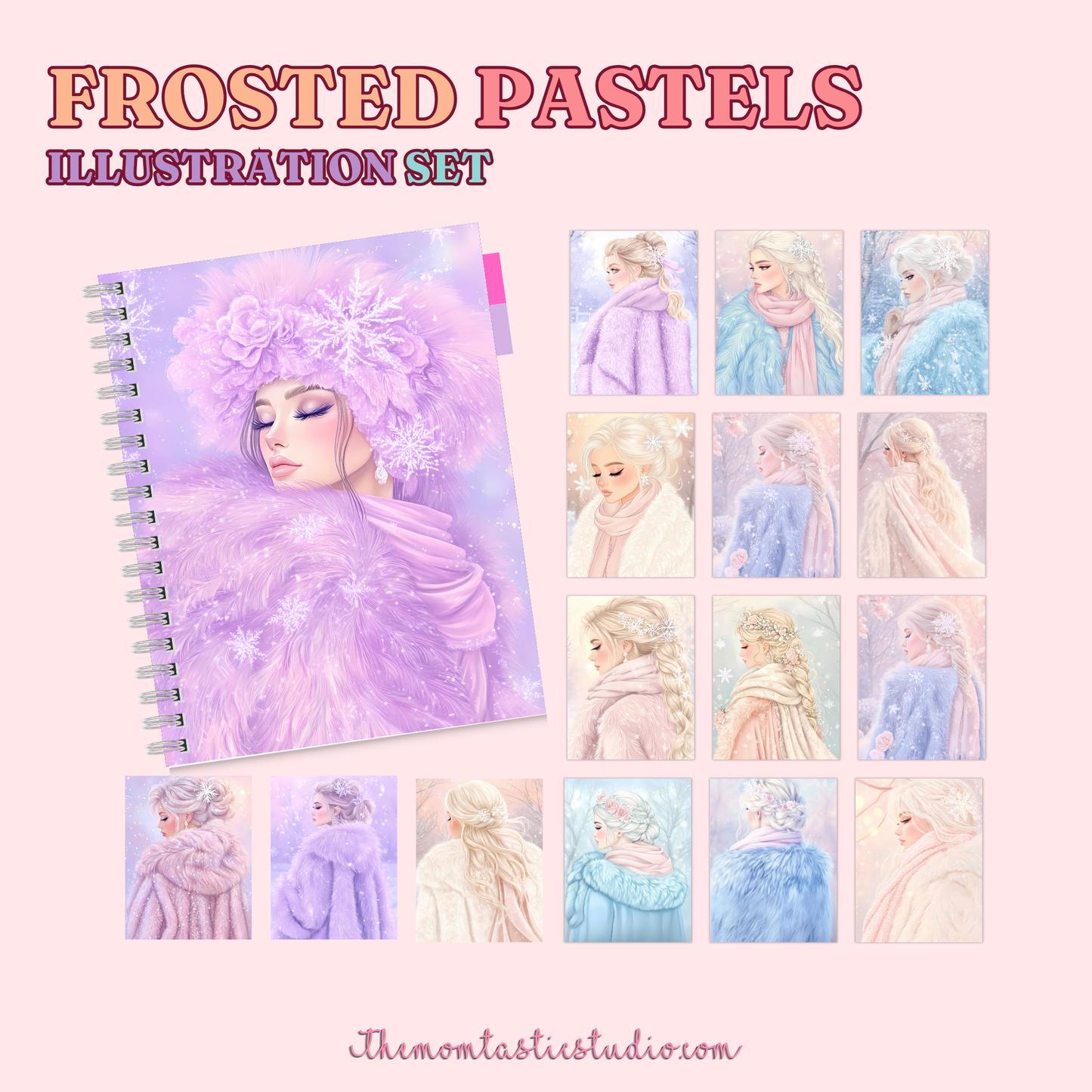 Frosted Pastels Illustration Set - 300 DPI – Instant Download – Commercial Use