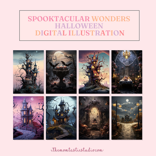 Spooktacular Wonders Halloween Digital Illustration – Instant Download – Commercial Use