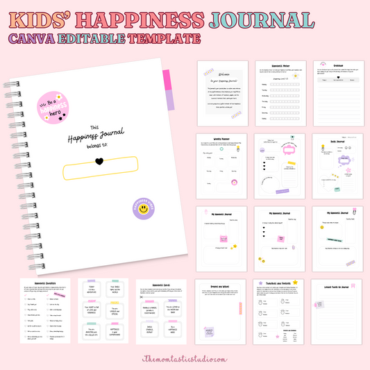 Kids Mental Health Journal Canva Editable Templates – Instant Download – Printable / Editable