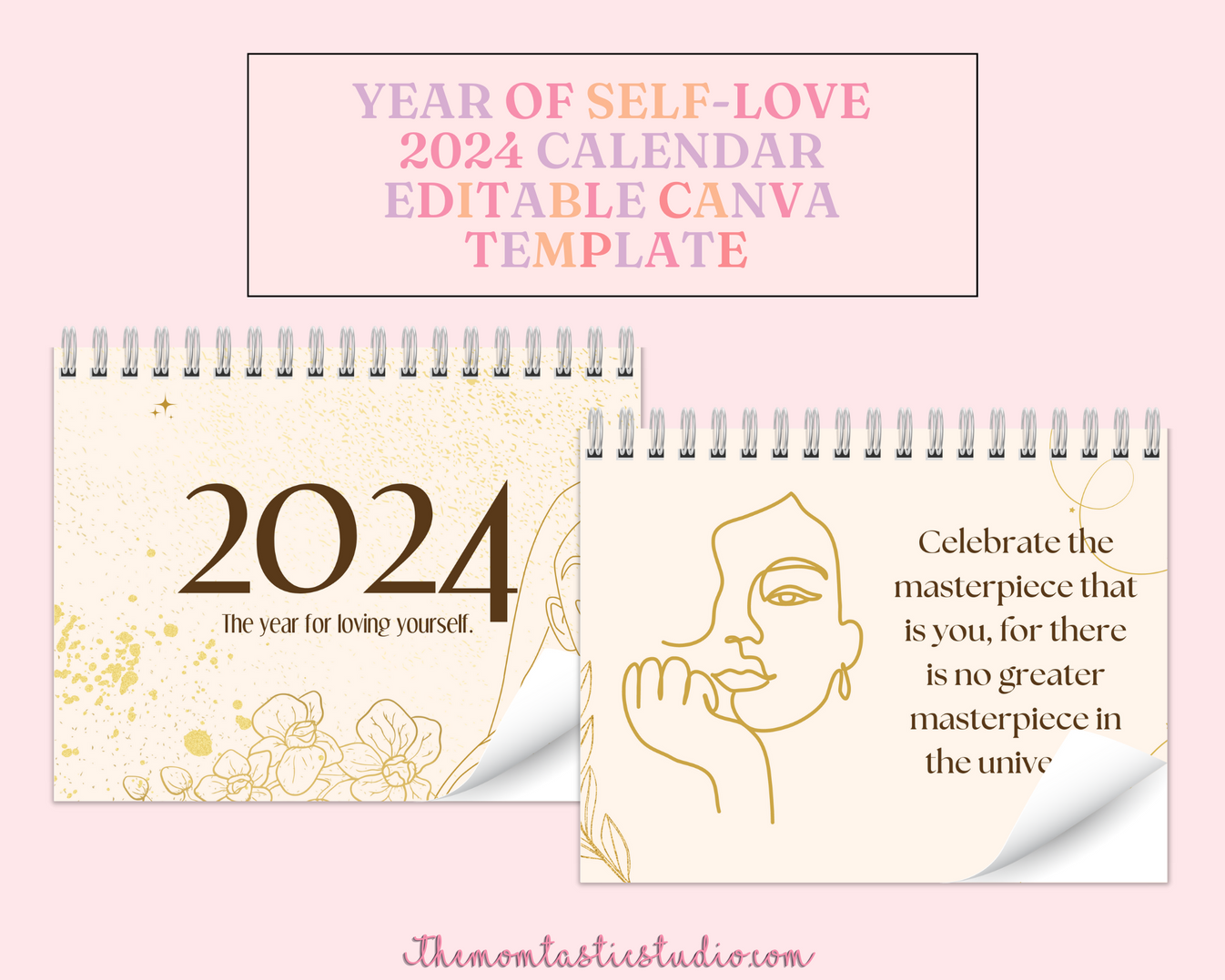 2024 Template Year of SelfLove Calendar Printable Canva Editable