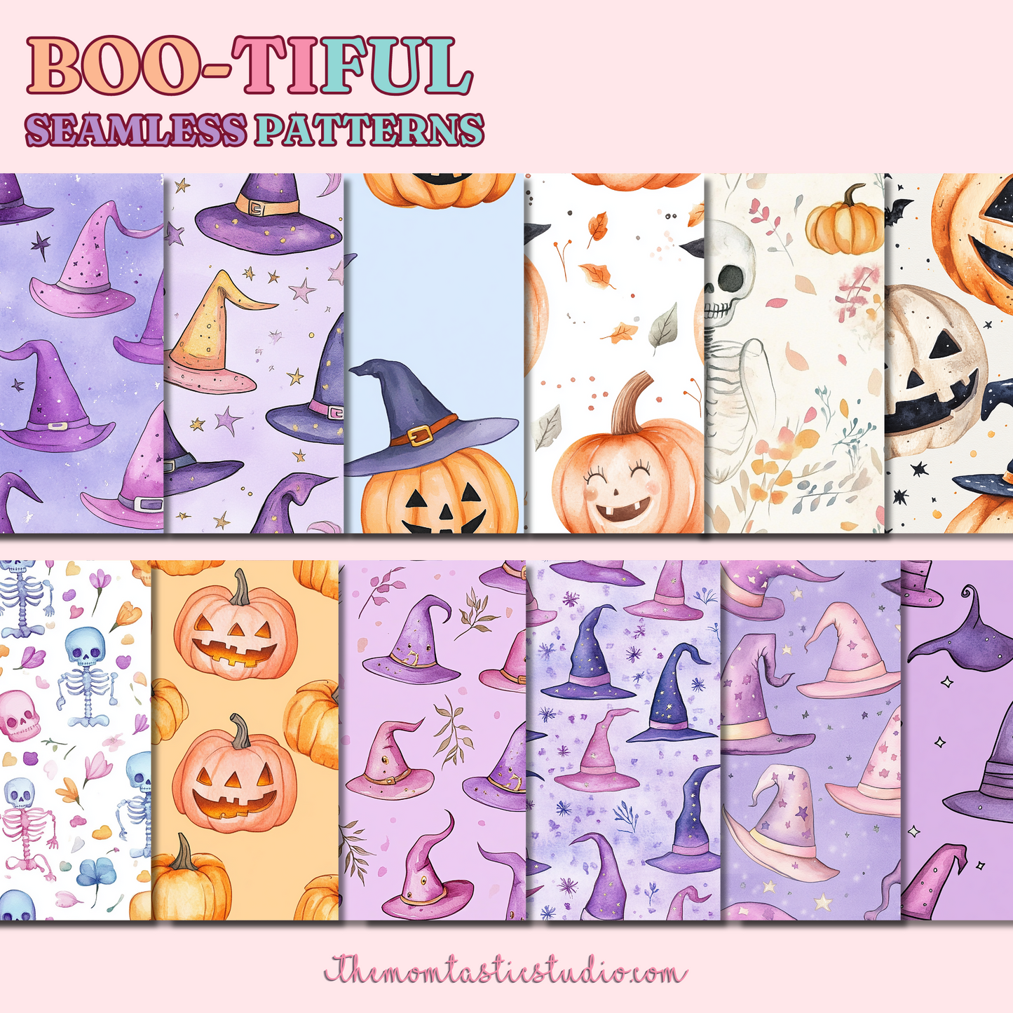 Boo-tiful Seamless Patternsfor Commercial Use, Digital Paper - 300 DPI