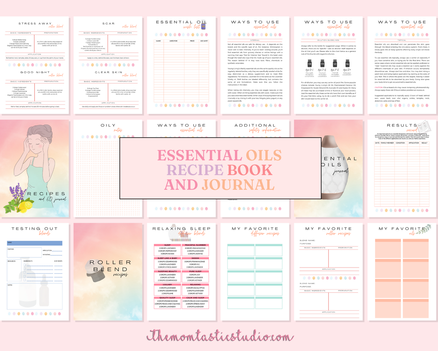 Essential Oil Recipes and Journal – Digital Template - Commercial Use - YL Compliant - For Welcome Kit