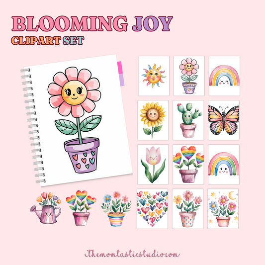 Blooming Joy Clipart Set - 300 DPI – Instant Download – Commercial Use (Transparent Files)