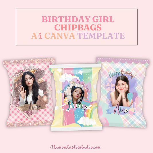 Birthday Girl Chip Bag Template – A4 Size – PDF - Canva Template