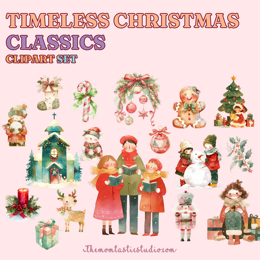 Timeless Christmas Classics Clipart Set - 300 DPI – Instant Download – Commercial Use (Transparent Files)