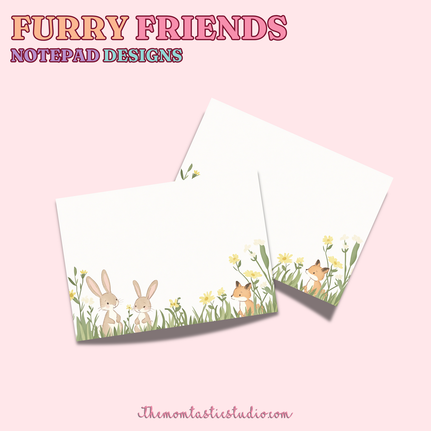 Furry Friends Notepad Bundle - PDF/PNG Files - Commercial Use