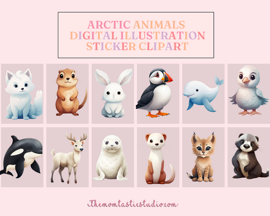Cute Arctic Animals – High-Quality PNG - Transparent Background - Commercial Use