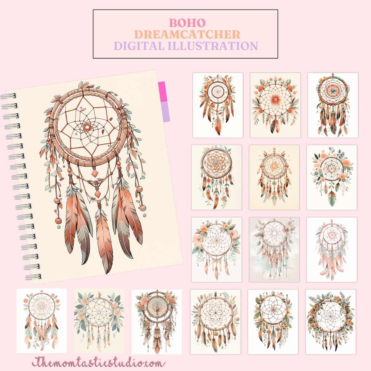 Boho Dreamcatcher Digital Illustration 300DPI – Instant Download – Com ...