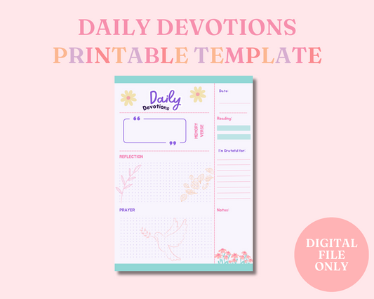 Daily Devotional - Printable Template - A4 - PDF File - Commercial License - Reseller Rights