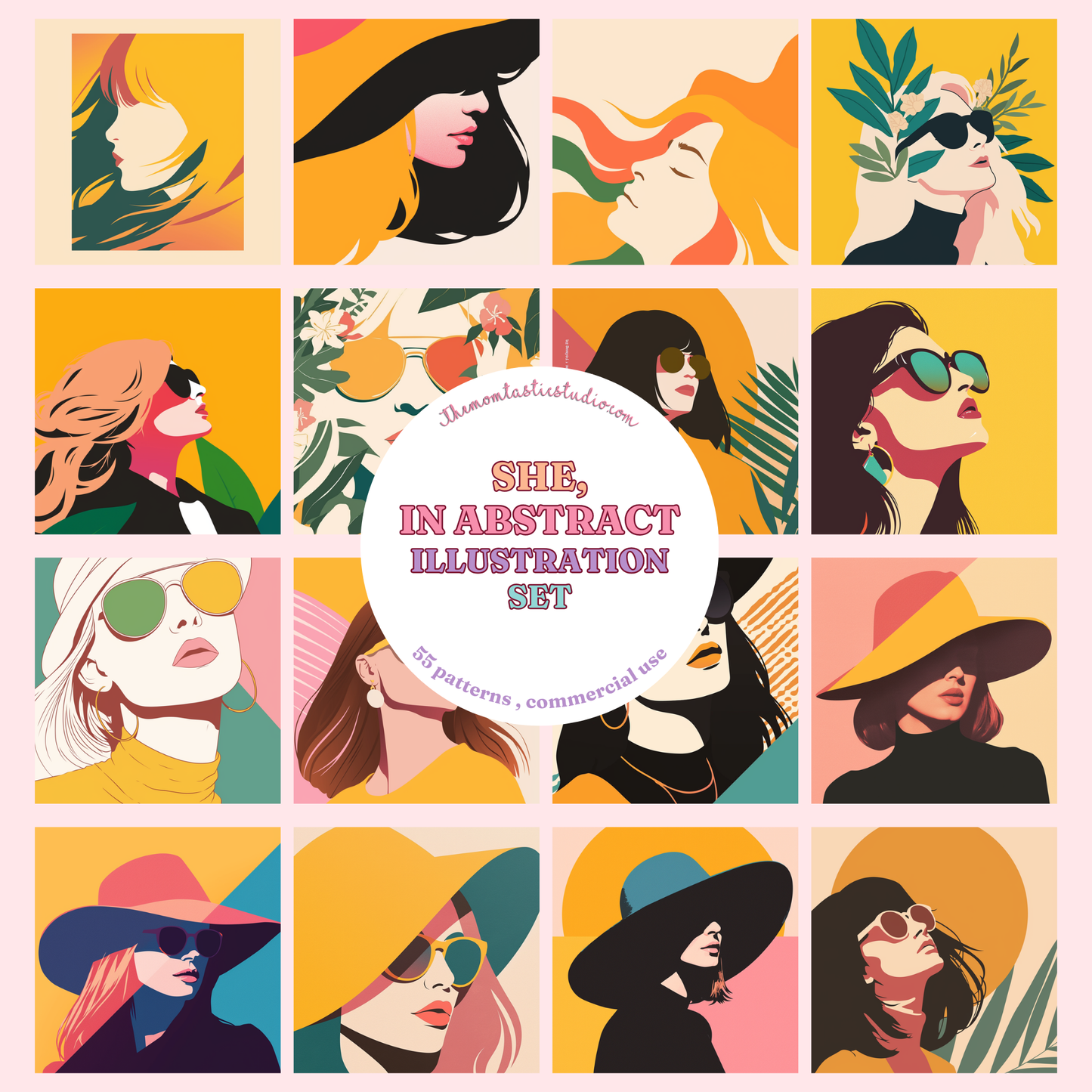 She, in Abstract Illustration Set - 300 DPI – Instant Download – Commercial Use
