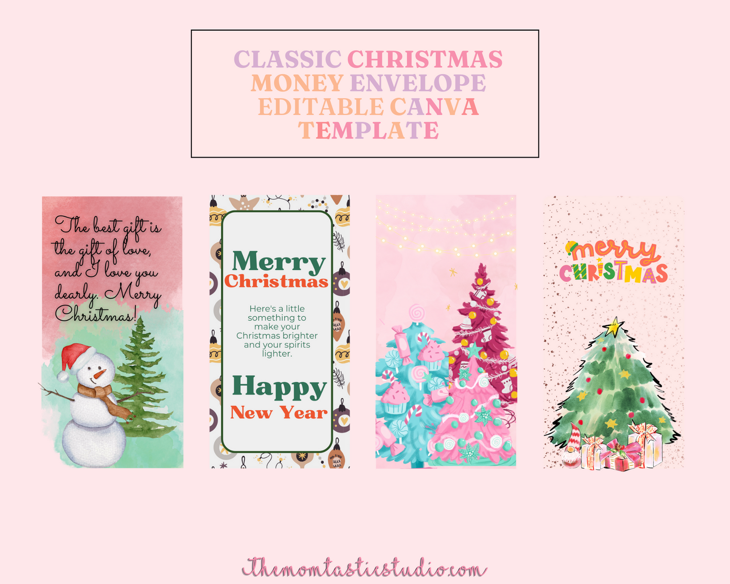 Classic Christmas Money Envelope Template – A4 Size - Canva Template