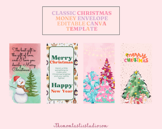 Classic Christmas Money Envelope Template – A4 Size - Canva Template