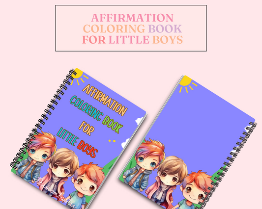 Affirmation Coloring Book for Little Boys – Digital Template – Empowering and Fun