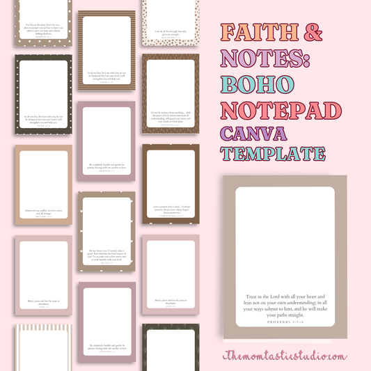 Faith & Notes Boho Notepad Template – A4 Size – PDF - Canva Template