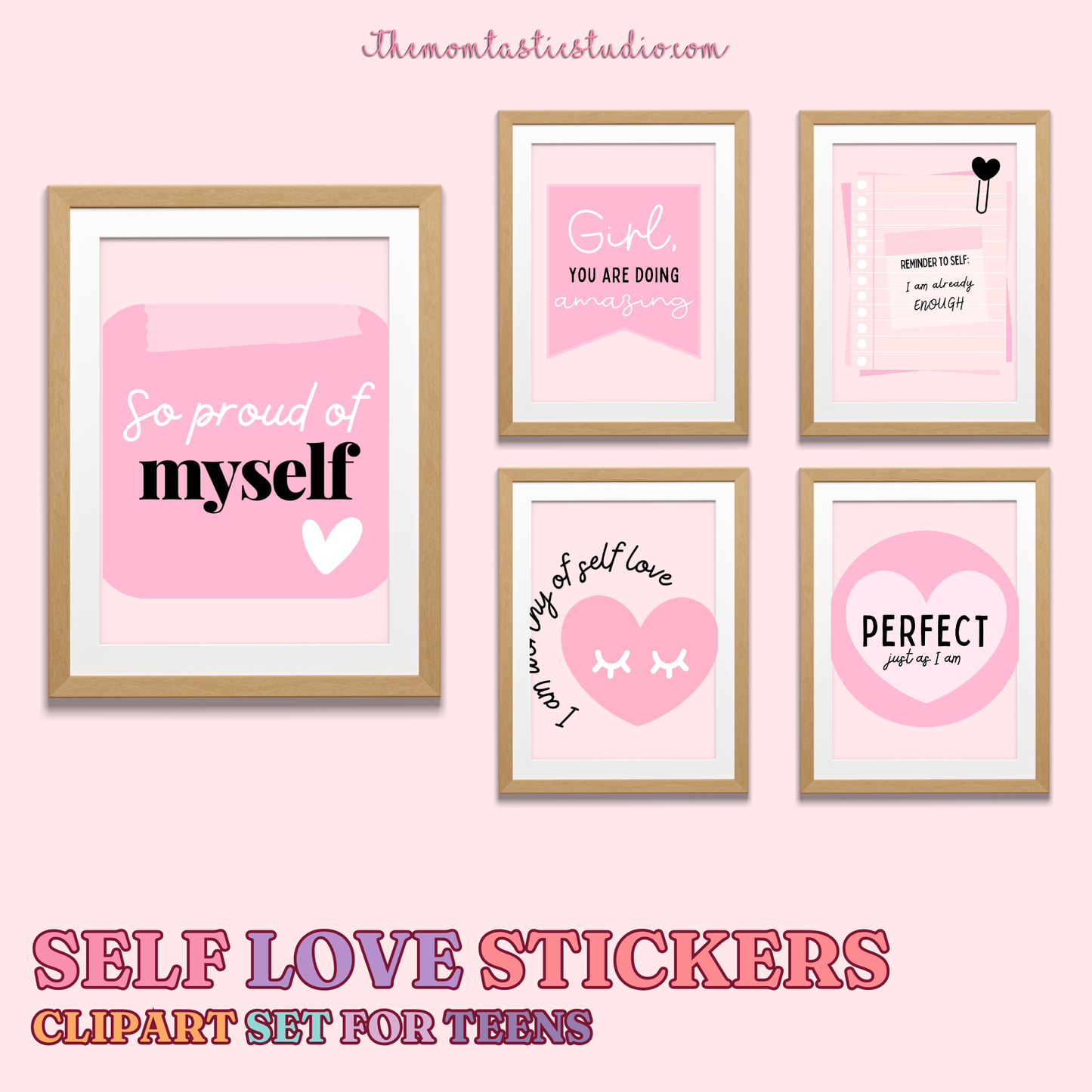 Self-Love Clipart Set for Teens - 300 DPI – Instant Download – Commercial Use (Transparent Files)