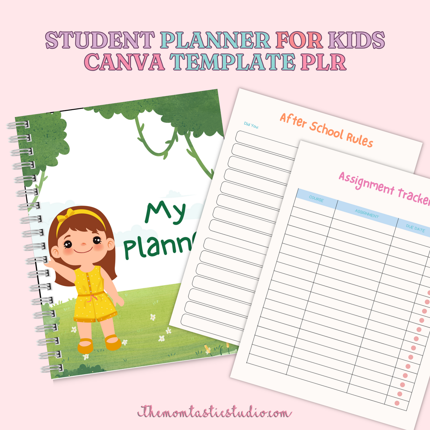 Student Planner for Kids Editable Canva Template – Instant Download – PLR (Rights to Resell)
