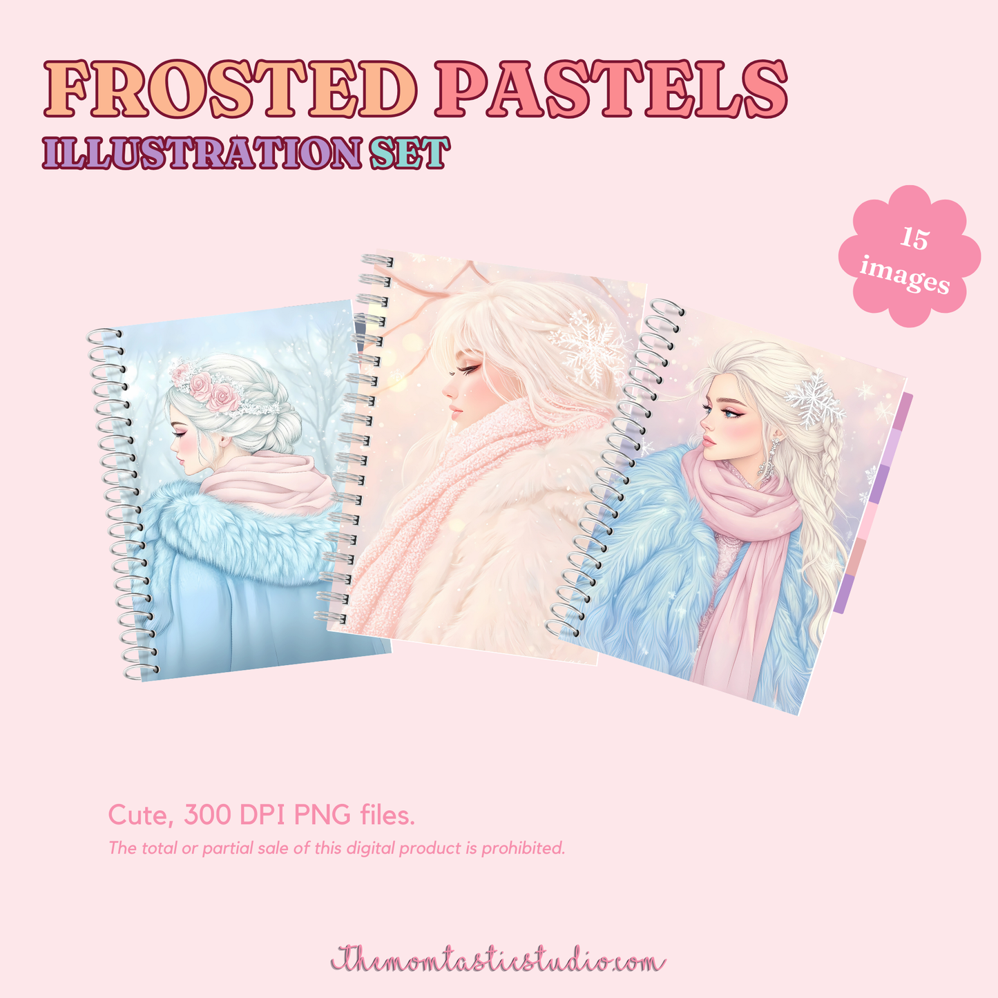 Frosted Pastels Illustration Set - 300 DPI – Instant Download – Commercial Use