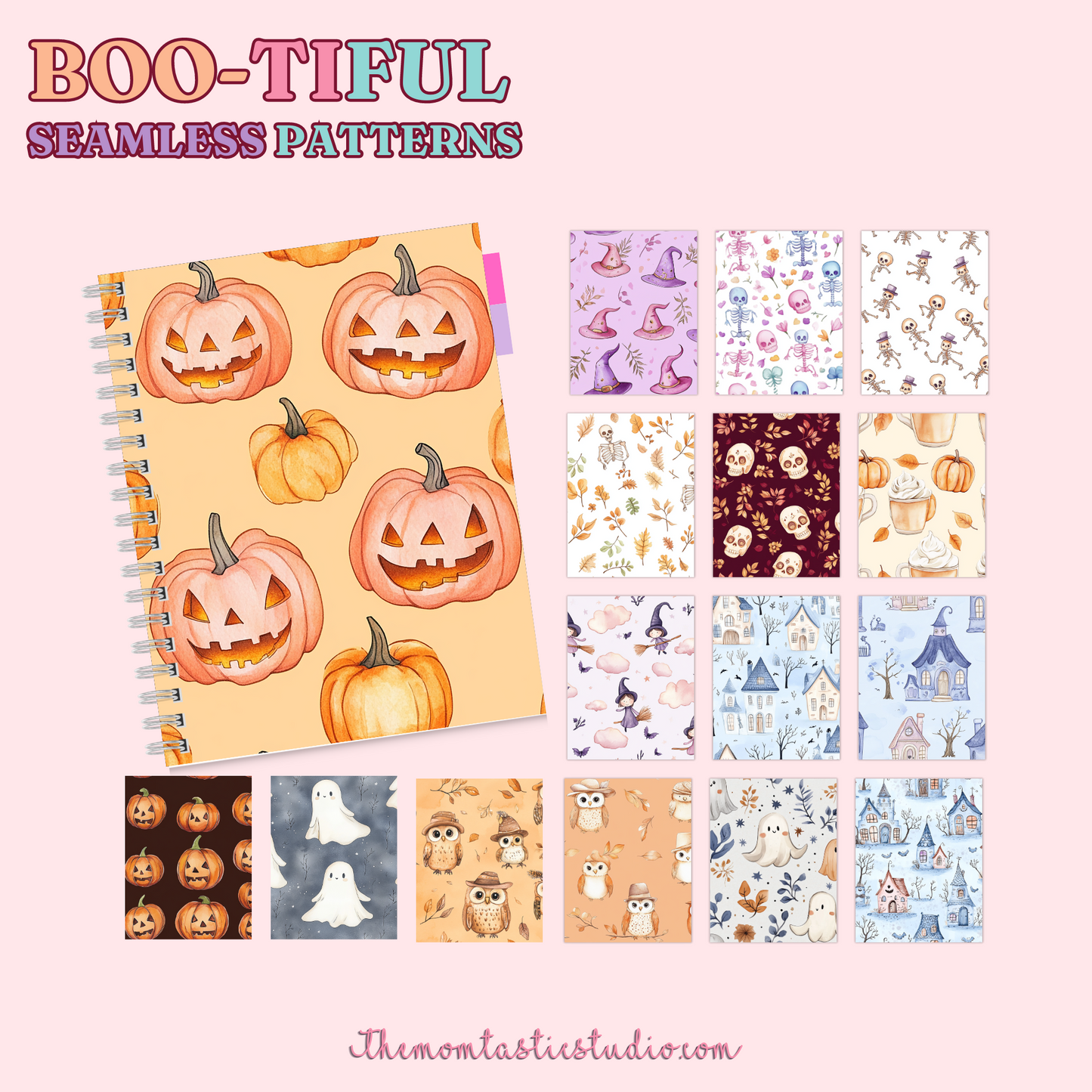 Boo-tiful Seamless Patternsfor Commercial Use, Digital Paper - 300 DPI