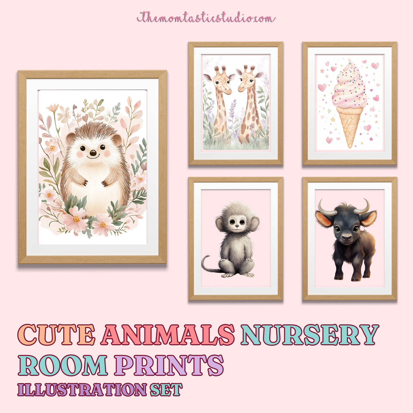 Cute Animals Nursery Room Prints - 300 DPI – Instant Download – PLR (Rights to Resell)