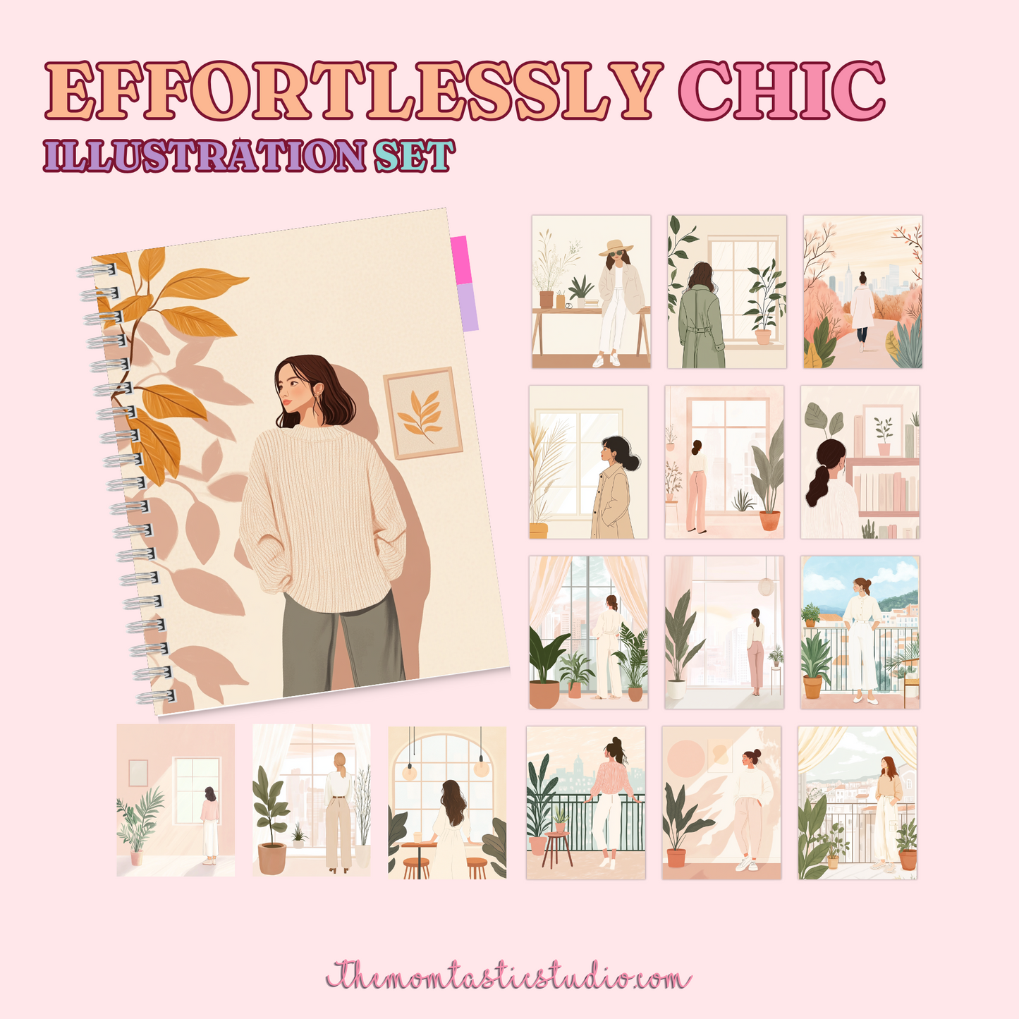 Effortlessly Chic Illustration Set - 300 DPI – Instant Download – Commercial Use