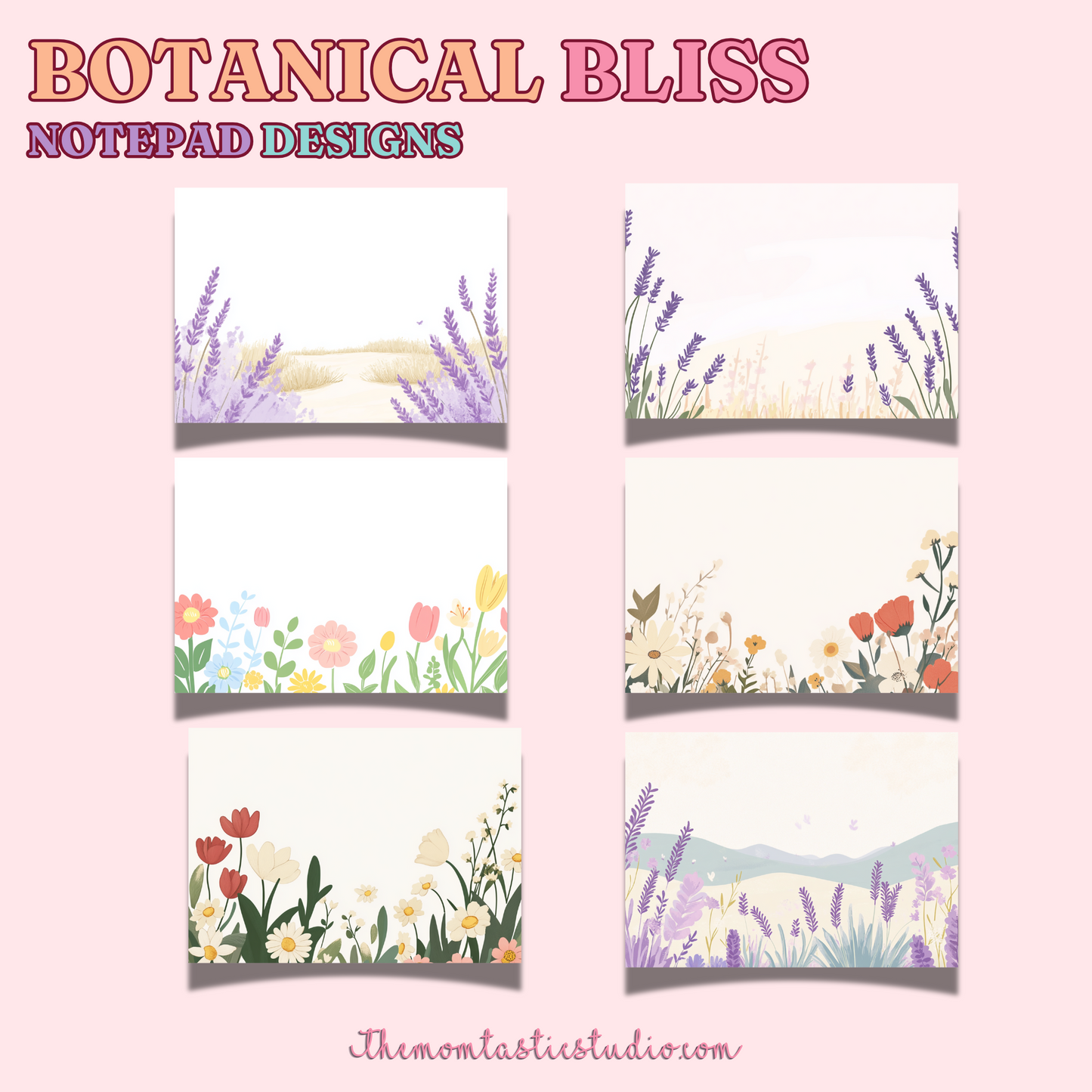 Botanical Bliss Notepad Bundle - PDF/PNG Files - Commercial Use