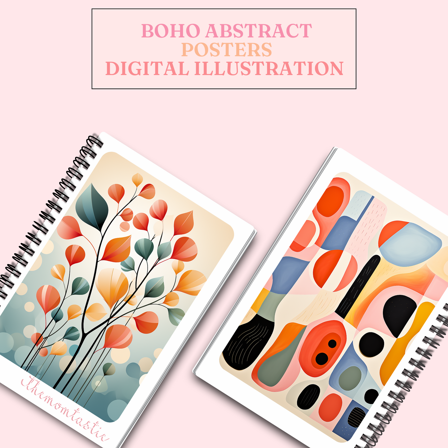 Boho Abstract Poster Digital Illustration 300DPI – Instant Download – Commercial Use