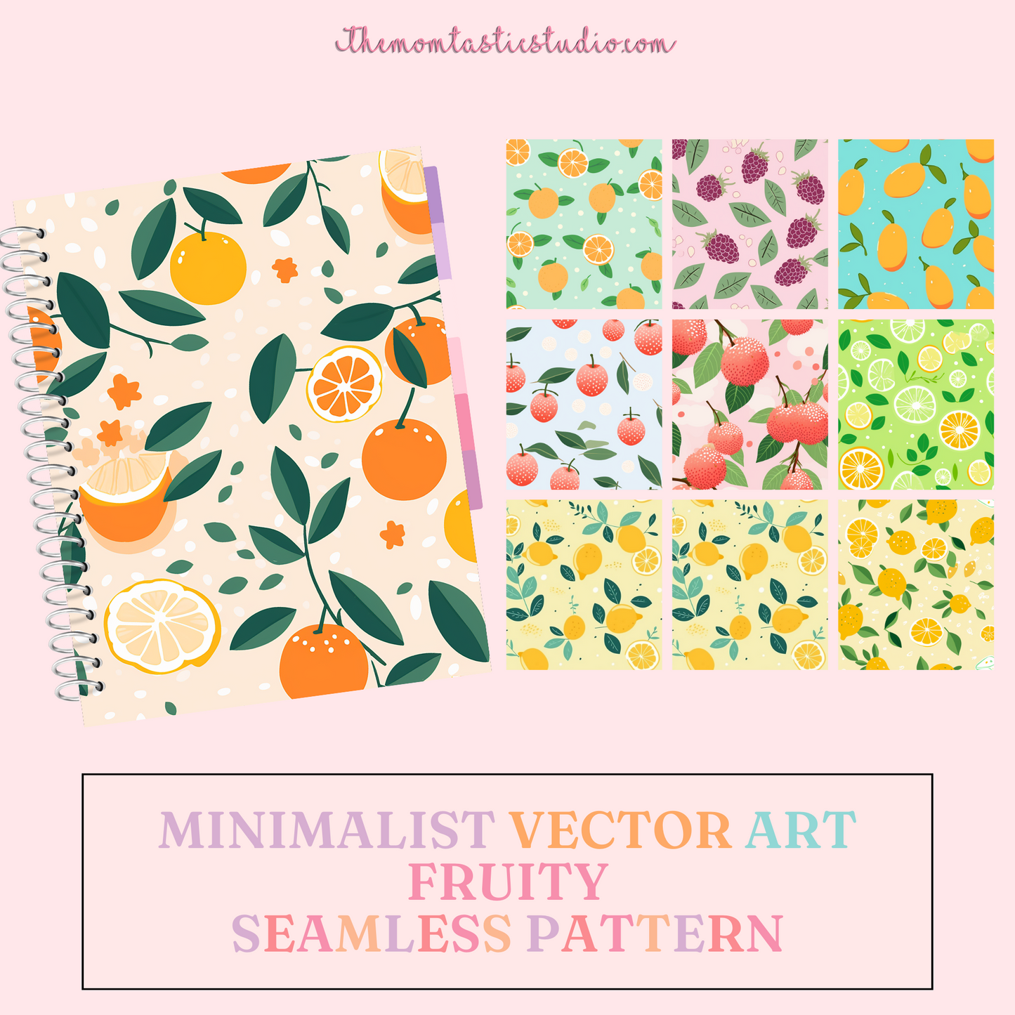 Minimalist Vector Fruity Art Seamless Pattern | Gift Wrappers | Digital Paper | Commercial Use