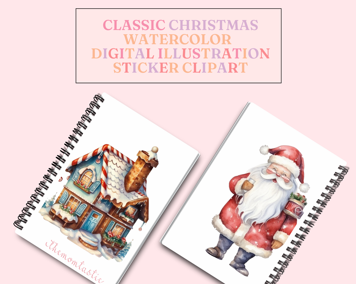 Classic Christmas Watercolor Cliparts – High-Quality PNG - Transparent Background - Commercial Use