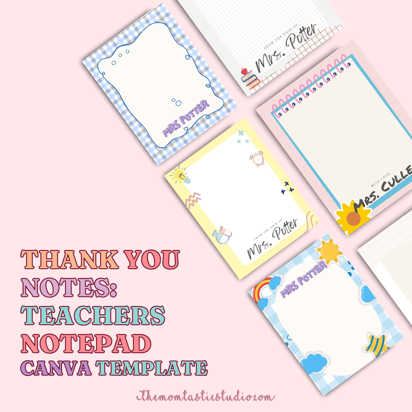 Thank You Notes: Customizable Teachers Memopads 3x4_ Notepad Template – A4 Size – PDF - Canva Template