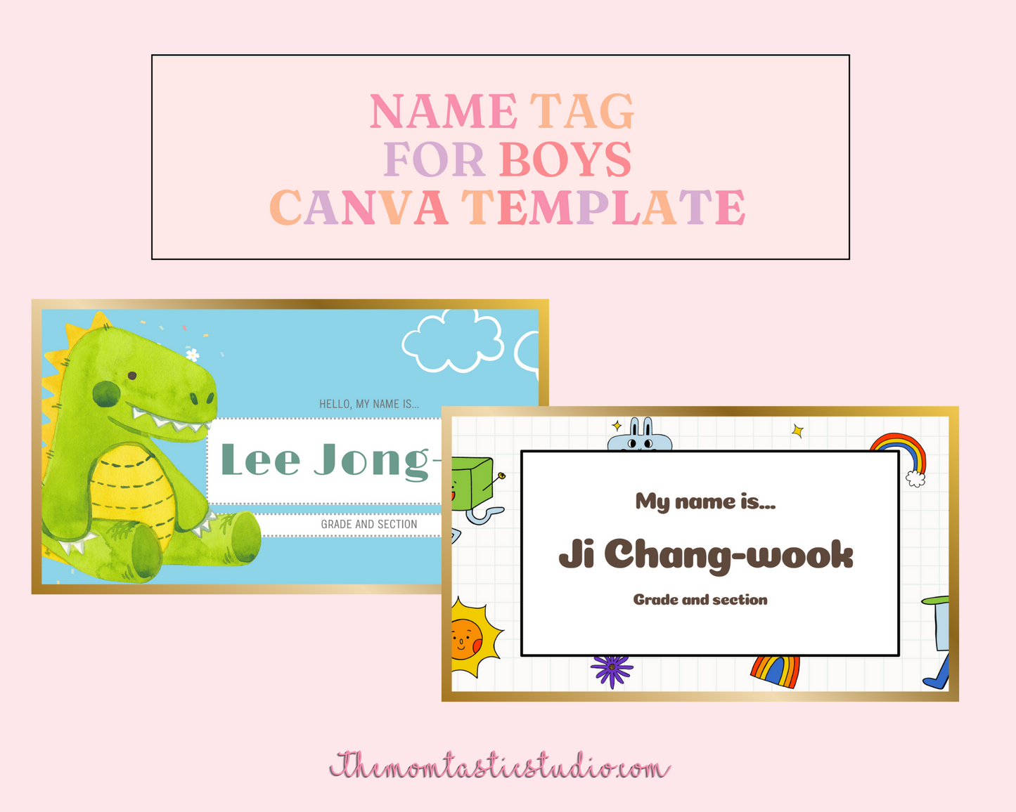 Name Tag for Boys – Instant Download – Canva Editable - Commercial Use