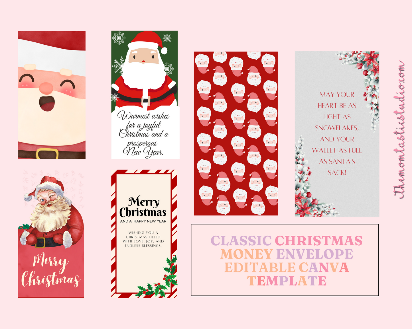 Classic Christmas Money Envelope Template – A4 Size - Canva Template