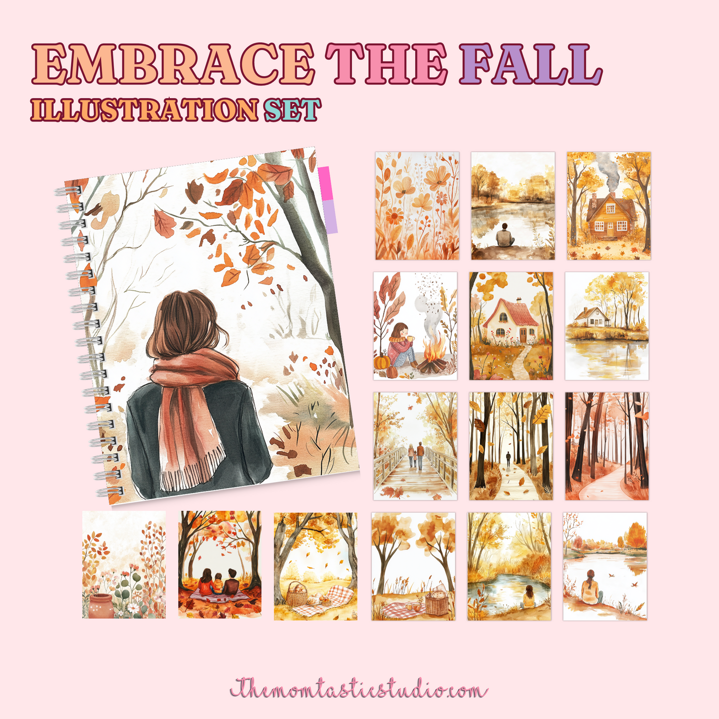 Embrace the Fall Digital Illustration Set - 300 DPI – Instant Download – Commercial Use