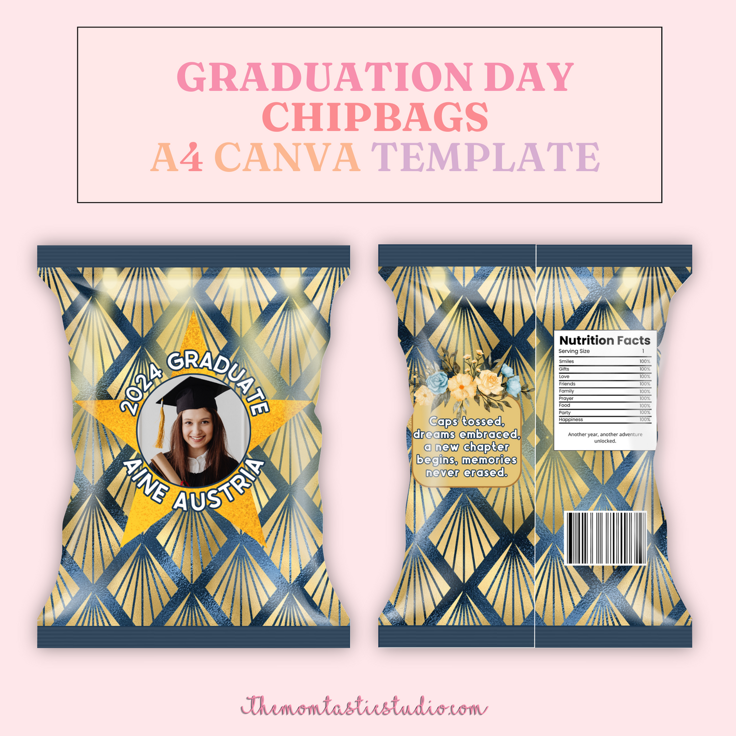 Graduation Day Chip Bag Template – A4 Size – PDF - Canva Template