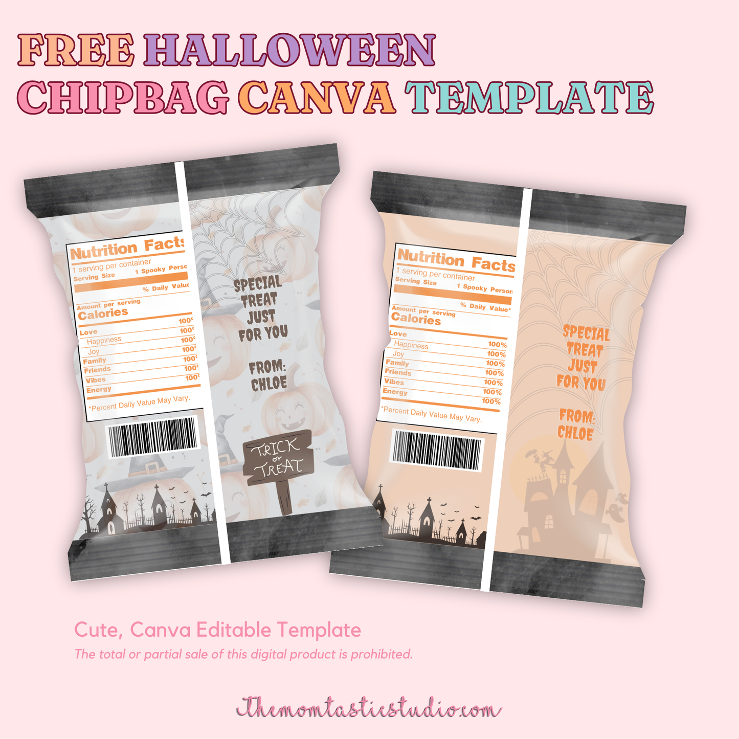 FREE Halloween Chip Bag Canva Template - Instant Download – Commercial Use (Physical Products)